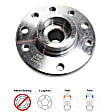 Front, Driver and Passenger Side Wheel Hub, 5 Lugs, Without Bearing