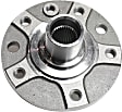 Front, Driver and Passenger Side Wheel Hub, 5 Lugs, Without Bearing