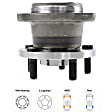 Rear, Driver and Passenger Side Wheel Hub, 5 Lugs, With Bearing