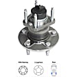 Rear, Driver and Passenger Side Wheel Hub, 5 Lugs, With Bearing, With Sensor
