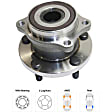 Rear, Driver and Passenger Side Wheel Hub, 5 Lugs, With Bearing