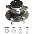 2008-2013 Suzuki SX4 - Rear, Driver and Passenger Side Wheel Hub, 5 lugs, With Bearing, FWD, 2.0L, 4Cyl