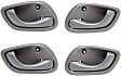 Front and Rear, Driver and Passenger Side Interior Door Handles, Gray, Without Door Lock Hole