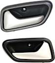 Front or Rear, Driver and Passenger Side Interior Door Handles, Gray bezel with silver lever, Without Door Lock Hole