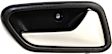 Front or Rear, Driver and Passenger Side Interior Door Handles, Gray bezel with silver lever, Without Door Lock Hole