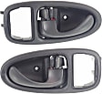 Rear, Driver and Passenger Side Interior Door Handles, Black, With door lock button