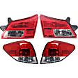 Driver and Passenger Side, Inner and Outer Tail Lights, without Bulbs, Halogen, Mounts On Liftgate and Quarter Panel, CAPA CERTIFIED