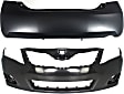 Front and Rear Primed Bumper Covers, USA Built Vehicle, For Models With Single Exhaust Hole, Base/LE/SE/XLE Models