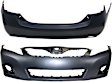 Front and Rear Primed Bumper Covers, USA Built Vehicle, For Models with Single Exhaust Hole, Hybrid Model