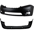 Front and Rear Primed Bumper Cover