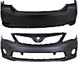 Front and Rear Primed Bumper Covers, with spoiler holes, S/XRS Models, North America Built Vehicle