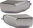 Front, Driver and Passenger Side Bumper End, Painted Silver Plastic