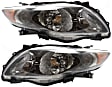 2009 Toyota Corolla - Driver and Passenger Side Halogen Headlight, With bulb(s),  North America Built Vehicle, OE Replacement, Sedan