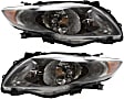 Driver and Passenger Side Headlights, with Bulbs, Halogen, Sedan, North America Built Vehicle, CAPA Certified