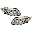 Driver and Passenger Side Headlights, with Bulbs, Halogen, Sedan, North America Built Vehicle, CAPA Certified