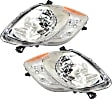 Driver and Passenger Side Headlights, without Bulbs, Halogen, Hatchback