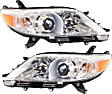 Driver and Passenger Side Headlights, with Bulbs, Halogen, For Models without LED Daytime Running Lights