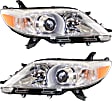 Driver and Passenger Side Headlights, with Bulbs, Halogen, For Models without LED Daytime Running Lights, CAPA Certified