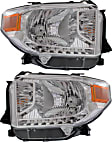 Driver and Passenger Side Headlights, with Bulbs, Halogen, without Automatic Leveling Headlights without LED Running Lights, without level adjuster