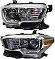Driver and Passenger Side Headlights, with Bulbs, Halogen, with fog light, without LED daytime running light, CAPA Certified