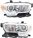 Driver and Passenger Side Headlights, with Bulbs, Halogen, without fog light and LED daytime running light