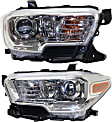 Driver and Passenger Side Headlights, with Bulbs, Halogen, without fog light and LED daytime running light, CAPA Certified
