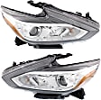 2016-2018 Nissan Altima - Driver and Passenger Side Headlights, with Bulbs, Halogen, For Models without Daytime Running Light, CAPA Certified