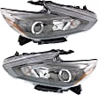 Driver and Passenger Side Headlights, with Bulbs, Halogen, For Models without Daytime Running Light, CAPA Certified