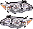 2012 Toyota Corolla - Driver and Passenger Side Halogen Headlight, With bulb(s), North America Built Vehicle, OE Replacement, CAPA Certified