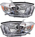 Driver and Passenger Side Headlights, with Bulbs, Halogen, USA Built Vehicle, with amber turn signal light