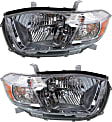 Driver and Passenger Side Headlights, with Bulbs, Halogen, USA Built Vehicle, with amber turn signal light, CAPA Certified