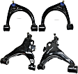 Front, Driver and Passenger Side, Upper and Lower Control Arms