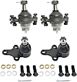Front, Driver and Passenger Side, Upper and Lower Ball Joints