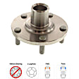 Front, Driver and Passenger Side Wheel Hub, 5 Lugs, With Bearing