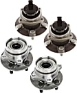 Front and Rear, Driver and Passenger Side Wheel Hub, 5 Lugs, With Bearing, With Sensor, 1.5L, 4Cyl