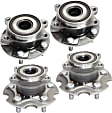 Front and Rear, Driver and Passenger Side Wheel Hub, 5 Lugs, With Bearing