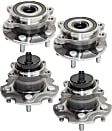 4-Wheel Set Front and Rear, Driver and Passenger Side Wheel Hubs, With Bearing, With Sensor, 4 Cyl., 1.8/2.4/2.5L Engines