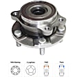 4-Wheel Set Front and Rear, Driver and Passenger Side Wheel Hubs, With Bearing, With Sensor, 4 Cyl., 1.8/2.4/2.5L Engines