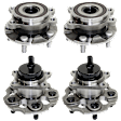Front and Rear, Driver and Passenger Side Wheel Hub, 5 Lugs, With Bearing, FWD, 1.8L, 4Cyl