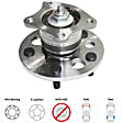 Rear, Driver and Passenger Side Wheel Hub, 5 Lugs, With Bearing