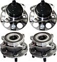 2011 Toyota Prius - Front and Rear Wheel Hub, 5 Lugs, With Bearing, With Sensor