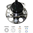 2011 Toyota Prius - Front and Rear Wheel Hub, 5 Lugs, With Bearing, With Sensor