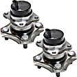 2-Wheel Set Rear, Driver and Passenger Side Wheel Hubs, With Bearing, With Sensor, FWD