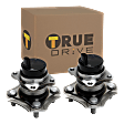 2-Wheel Set Rear, Driver and Passenger Side Wheel Hubs, With Bearing, With Sensor, FWD