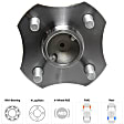 2-Wheel Set Rear, Driver and Passenger Side Wheel Hubs, With Bearing, With Sensor, FWD
