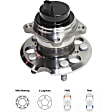 Rear, Driver and Passenger Side Wheel Hub, 5 Lugs, With Bearing, With Sensor, FWD