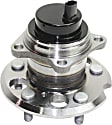 Rear, Driver and Passenger Side Wheel Hub, 5 Lugs, With Bearing, With Sensor, FWD