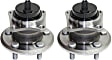 2-Wheel Set Rear, Driver and Passenger Side Wheel Hubs, with Bearing, with Sensor, FWD