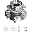 Rear, Driver and Passenger Side Wheel Hub, 5 Lugs, With Bearing, AWD