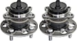 Rear, Driver and Passenger Side Wheel Hub, 4 Lugs, With Bearing, With Sensor
